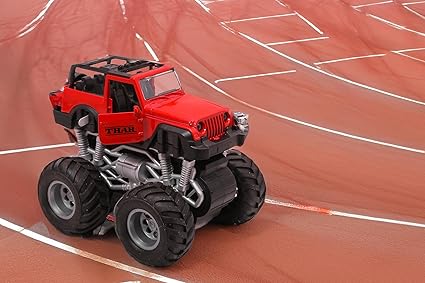 🔥 Red Thar Monster Truck – Metal Body, 4x4 Power!